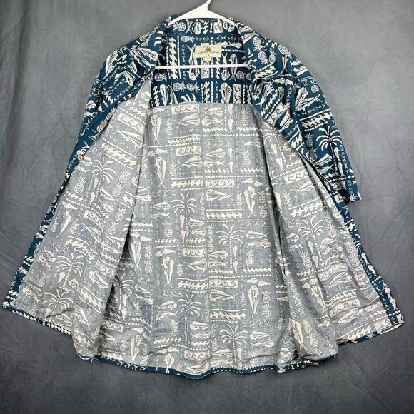 Island Shores Hawaiian Shirt XXL Demi God Moana Fish Pineapple Palm Tree Maui - Picture 3 of 8